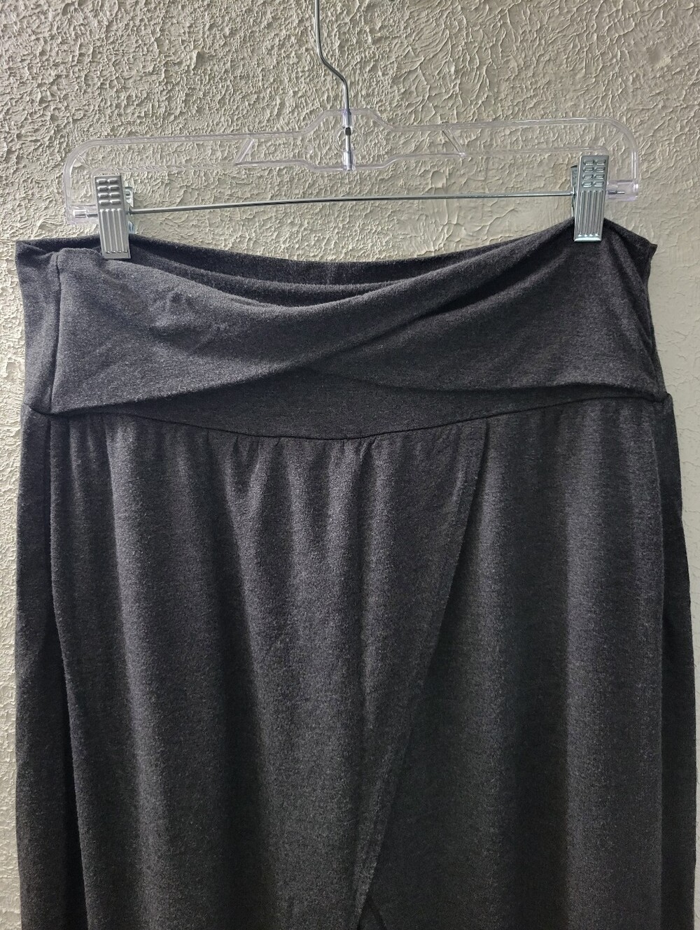 Athleta Sz L Yoga Release Pant Gray Open Front Flowy Loose Boho Womens Pants - Picture 2 of 6